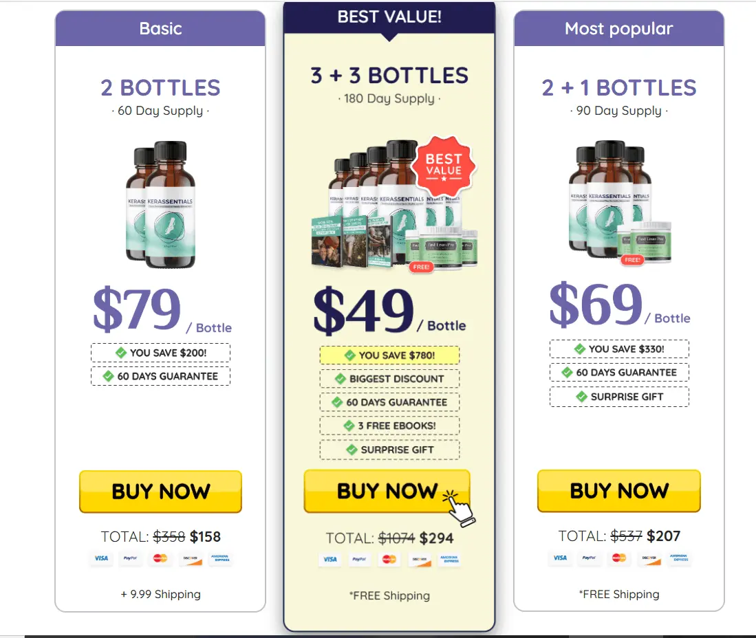 Kerassentials-pricing-table